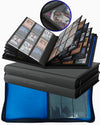 enhanced Top Loader Binder for 288 Cards - 9 Pocket Double Sided Easy Flip Pages - Zipper-Enclosed Ringless Toploader Binder (Scratch Resistant Blue & Black Interior 2-Pack 288 Cards)