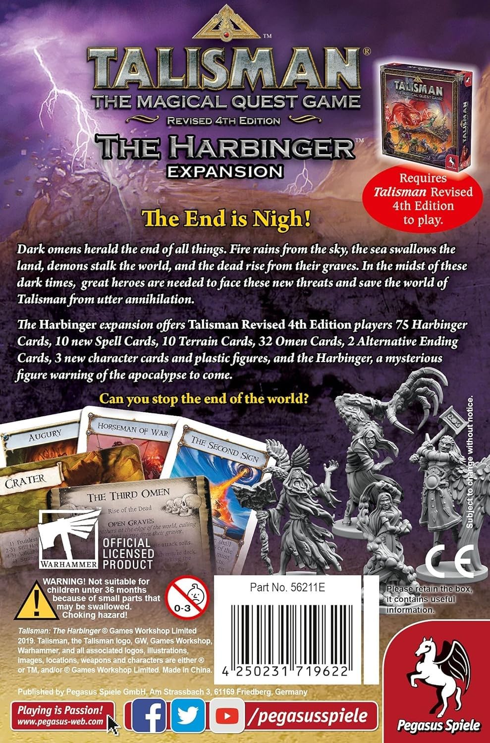 Pegasus Spiele Talisman: The Harbinger Expansion - Purple, Cardboard, Model 56211E