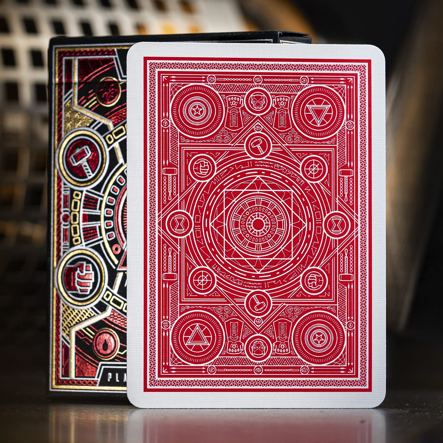 theory11 Avengers Red Edition enhanced Playing Cards - Marvel Studios' The Infinity Saga Deck