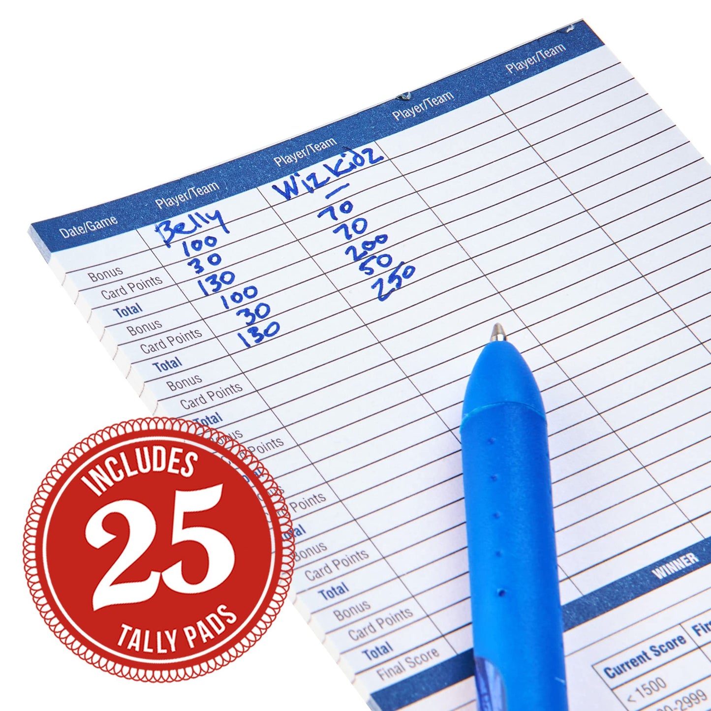 Mbgbrybelly Starter Canasta Card Set | Melding Game, 2 Decks, 25 Scorekeeping Tally Pads | Classic Games For Family Game Night