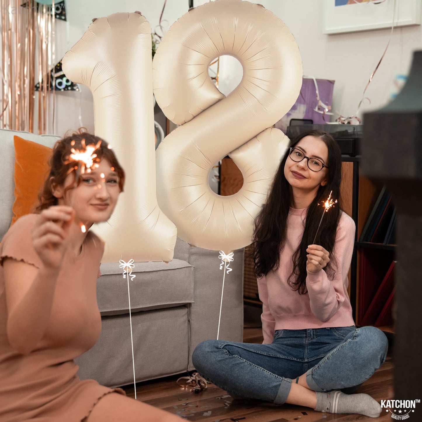 Katchon, Coffee Brown 18 Number Balloon - 40 Inch, | Brown 18 Balloon Numbers For Coffee Birthday Decorations, 18Th Birthday Decorations For Girls | Safari Theme Party, Brown Birthday Decorations