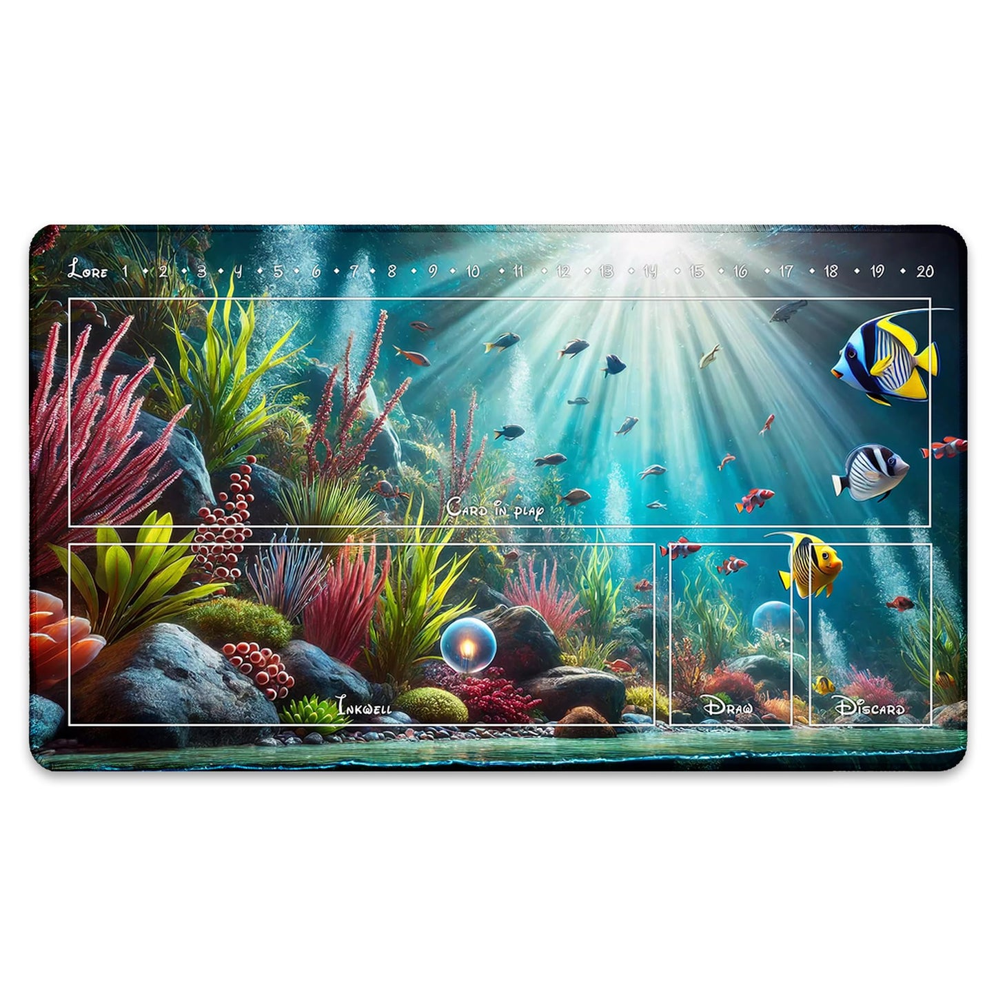 Wizcraft Gaming Paramint Lorcana Under The Sea (Stitched)- Lorcana Playmat - Lorcana Mat, Lorcana Game Mat - Non-Slip Rubber Wit