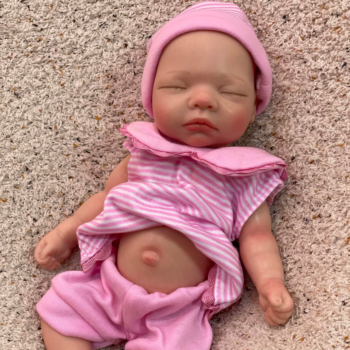 OtardDolls Silicone Baby Doll 11 Inch Full Silicone Lifelike Reborn Realistic Mini Dolls with Accessories Set