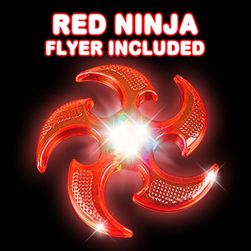 ArtCreativity Light Up Flying Ninja Stars Set, 2 Rubber Throwing Stars with Batteries, Interactive Ninja Kids Toys for Tossing,