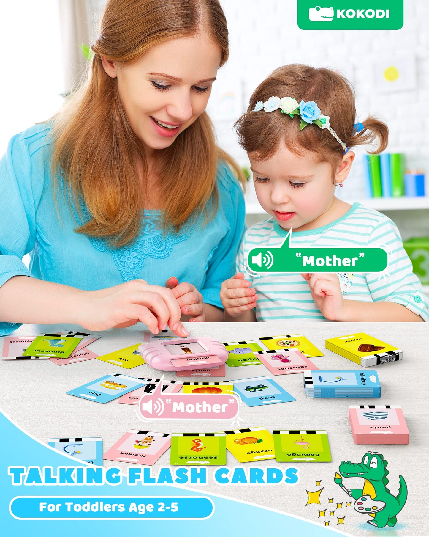 Kokodi Talking Flash Cards For Toddler Girls Toys Age 2-5, Speech Therapy Toys 224 Sight Words Speech Therapy Toys Learning Alphabet Educational Christmas Birthday Gifts For Boys Girls