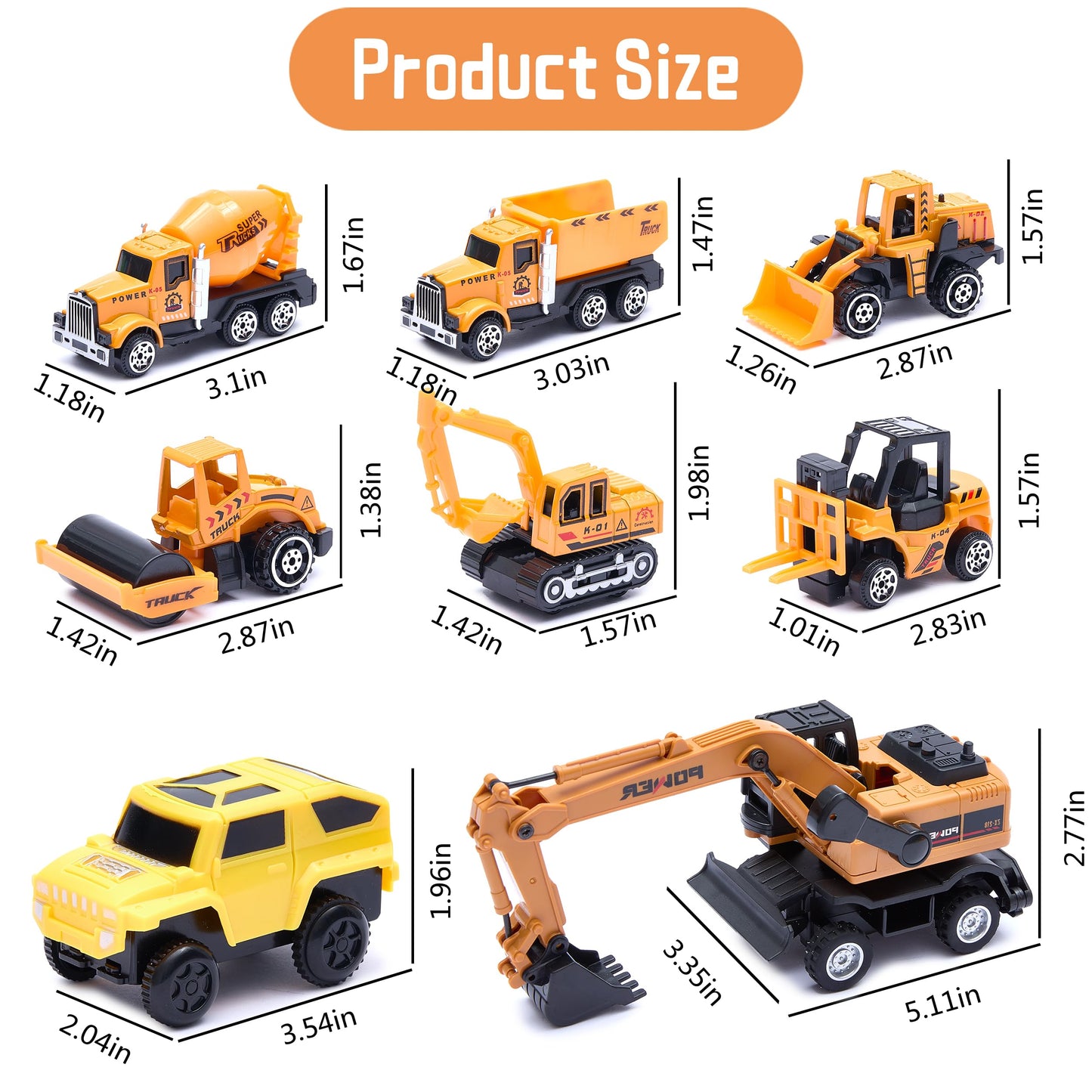 Fweir Play Construction Sand Kit,4 in1 Sandbox 2.8lbs Magic Sand 8 Alloy Construction Trucks 100 pcs Race Tracks 10 Sand Molds 1