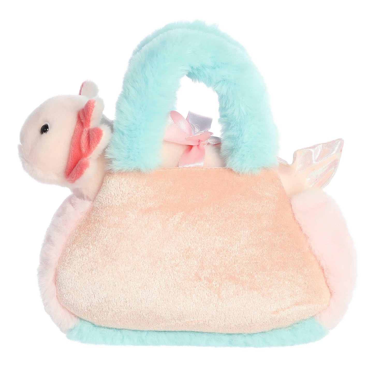 Aurora Fashionable Fancy Pals Peek-A-Boo Axolotl Stuffed Animal - On-The-go Companions - Stylish Accessories - Pink 7.5 Inches
