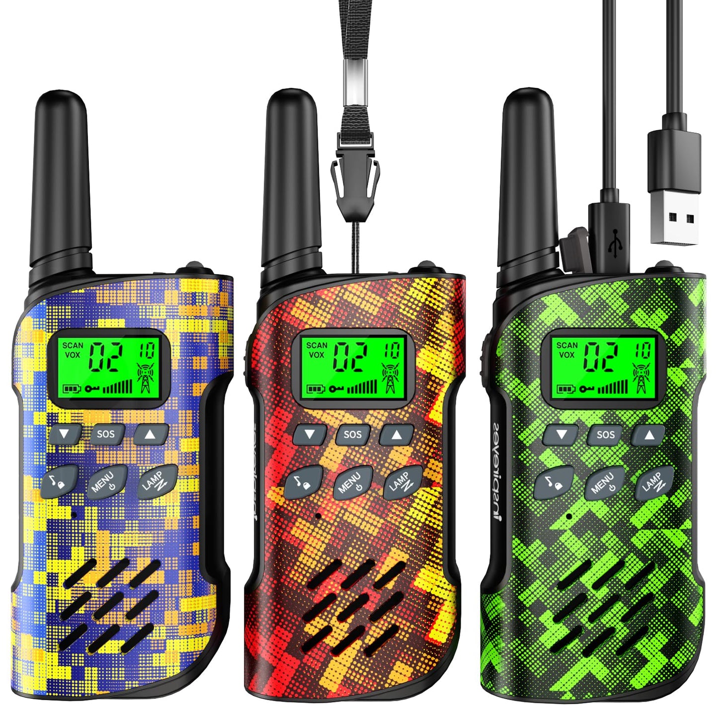 Inspireyes Walkie Talkies For Kids Rechargeable, 48 Hours Working Time 2 Way Radio Long Range, Outdoor Camping Games Toy Birthda
