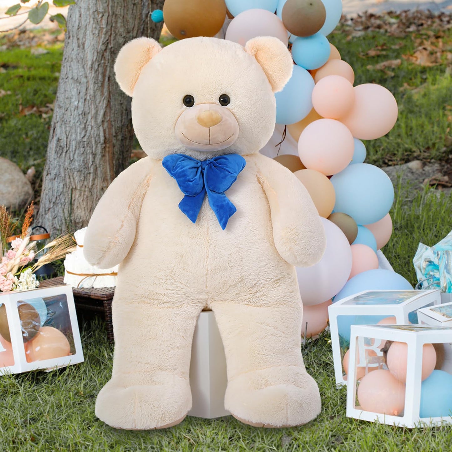 Morismos Giant Teddy Bear 5 Feet Stuffed Animal,Human Size Teddy Bear Toy For Mom,Jumbo White Stuffed Bear Plush 59 Inch Mother'