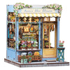 Fsolis Book Nook Kit - DIY Scene Miniature Dollhouse Kit for mature-themeds Bookshelf 3D Puzzles 255PCS Tiny House Mini Flower Shop Model Booknook Craft Gifts for Women Puzzle Lovers (Anna 's Blue Blossom)
