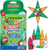 Createon Crayola Holiday Glitter Mini Pip Magnetic Tiles, Magnetic Kids’ Building Toys, Stem Learning Travel Toys For Boys And Girls, 27-Piece Set