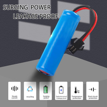 2 Pack 3.7V 500mAh Li-ion Rechargeable Batteries with Dual Protection and USB Charger Cables, SM-2P plug Design, Universally Com