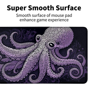 Purple Octopus For Mtg & Tcg Playmat,Bfdhgqzc 24'' X 14'' Game Mat For Mtg/Rpg/Ccg Trading Card Game Playmats Table Mat Perfect
