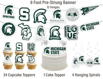 Michigan State Spartans Party Supplies (42 Pieces) Michigan State Graduation, Tailgating And Birthday Party Decorations With Ban