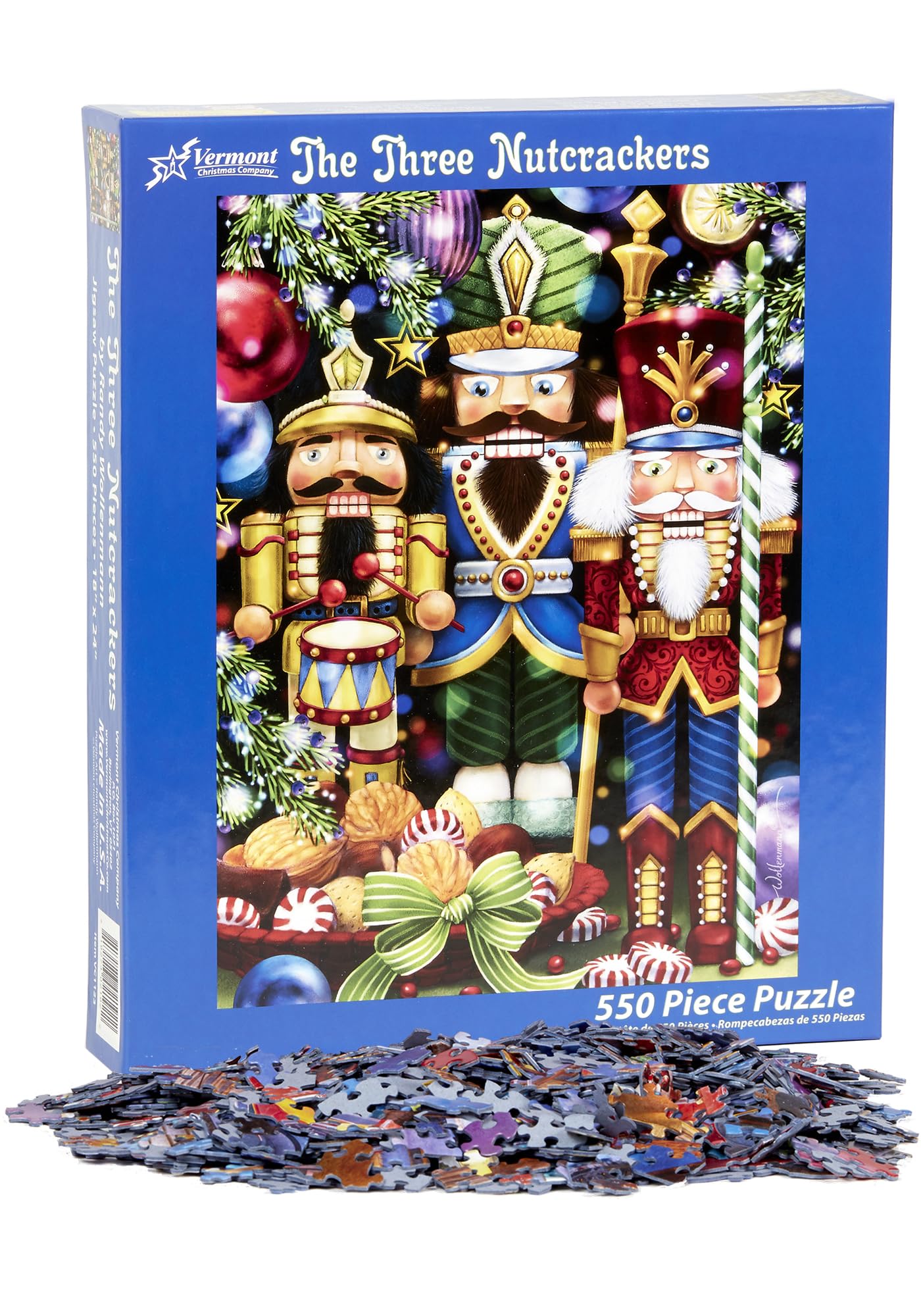Vermont Christmas Company Three Nutcrackers Christmas Jigsaw Puzzle 550 Piece