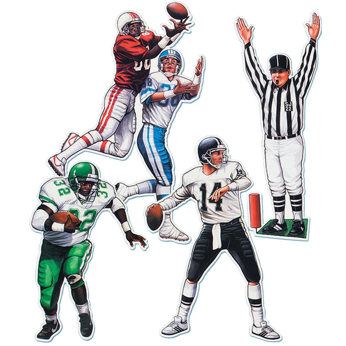 Pkgd Football Figures Party Accessory (1 count) (4/Pkg)