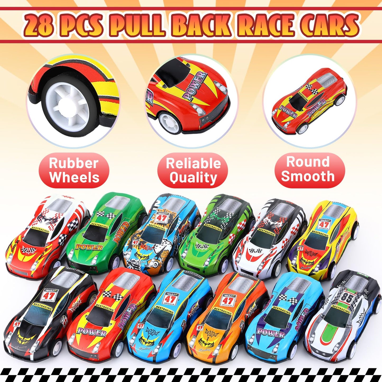 Derte 140 Pieces Pull Back Cars For Kids Mini Car Toys Bulk Metal Race Vehicles Party Favors Goodie Bag Stuffers Classroom Prize