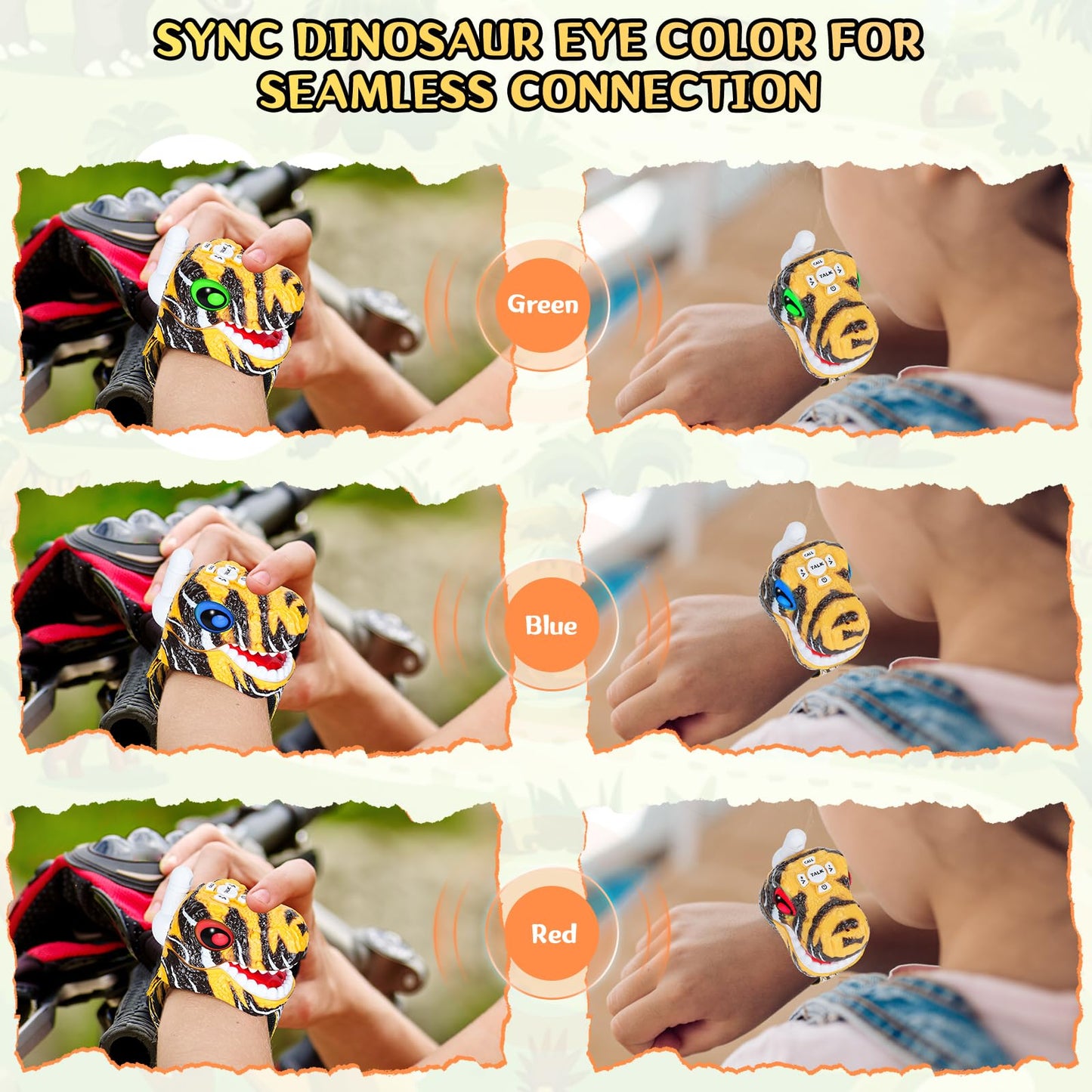 Fygurso Dinosaur Walkie Talkies for Kids, Kids Toys for Boys Girls Aged 3 to 8 Years Old for Outdoor Adventure, Camping, Hallowe