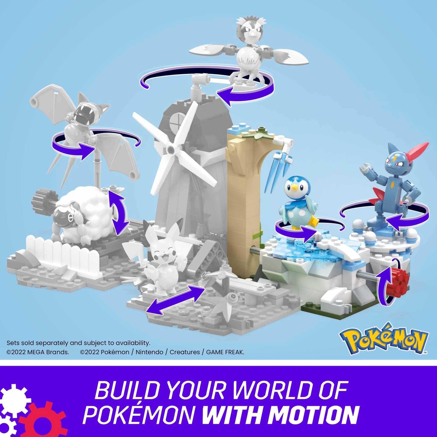 Mega Pokémon Building Toys Set, Piplup And Sneasel’S Snow Day With 183 Pieces, 2 Poseable Characters And Motion, For Kids