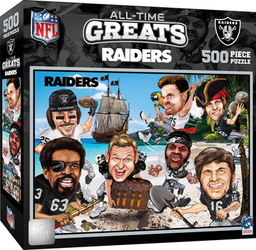 MasterPieces 500 Piece Sports Jigsaw Puzzle for Adults - NFL Las Vegas Raiders All-Time Greats - 15x21