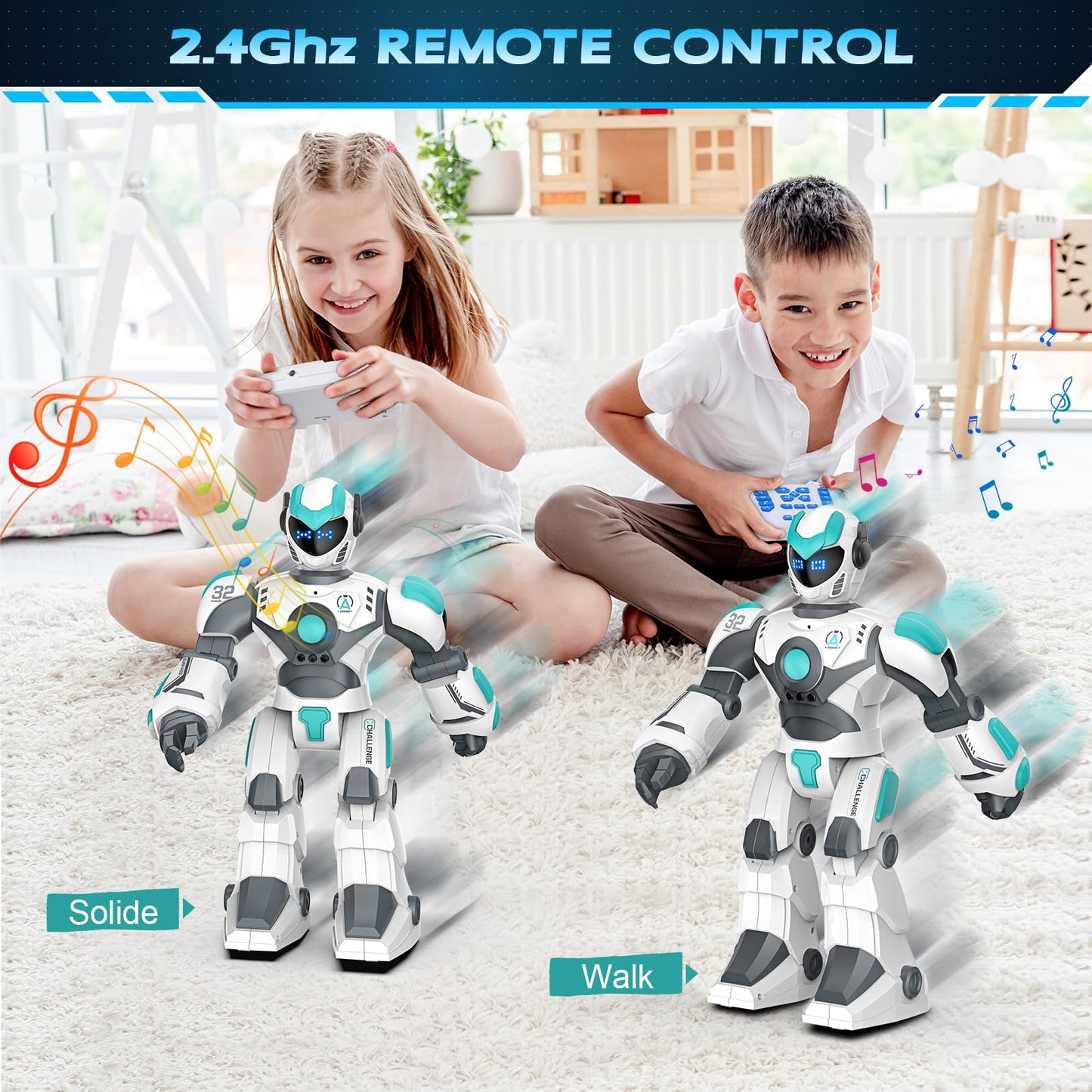 VATOS Remote Control Robot for Kids Extra Large, 15.4'' Programmable RC Robot Toy with Sing Dance, Gesture Sensing & Voice Contr