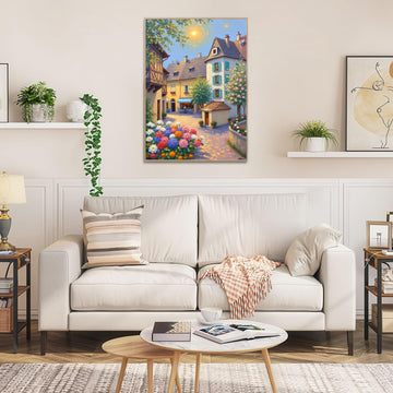 Puzzles for mature-themeds 1000 Pieces 1000 Piece Jigsaw European Town Landscape Art Puzzle Fall Autumn Puzzle with Letters on Back enhanced Family Game Decor & Gift (20x28)