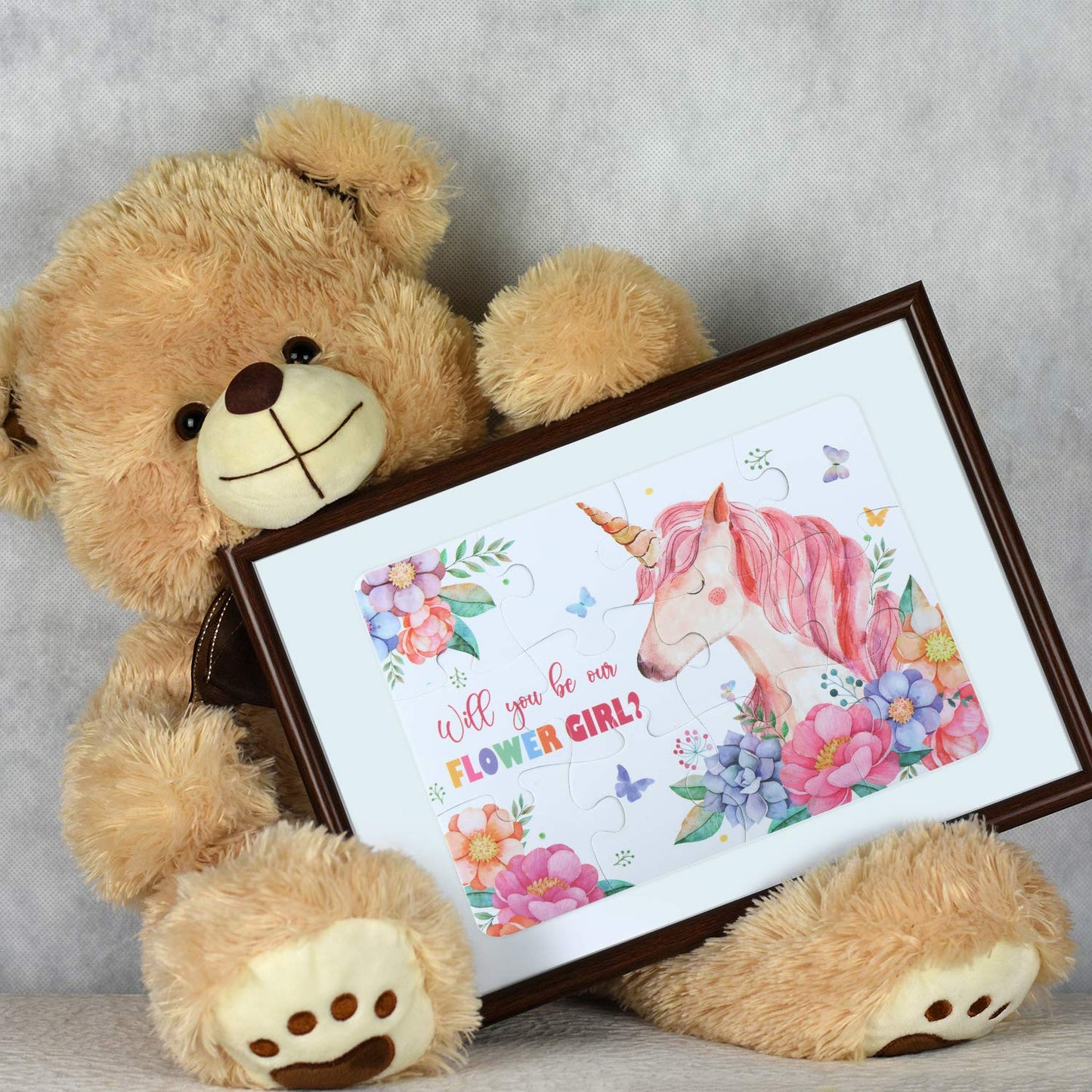 Flower Girl Puzzle Game, Flower Girl Gifts Will You Be Our Flower Girl Unicorn Jigsaw Puzzles For Adults, Bridesmaids, Weddings, Families Parties
