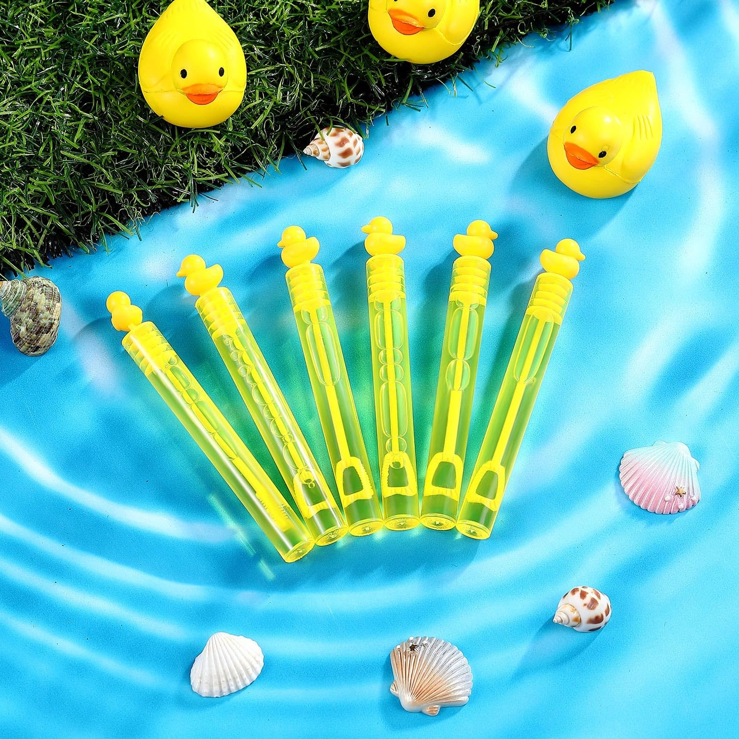 Foilswirl 50 Pcs Duck Bubbles Party Favors For Kids Yellow Duck Mini Bubble Wand Blowing Sticks Bulk For Summer Birthday Party S