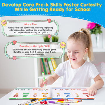 Toddlers Toys For 3+ 4 5 6 7 8 Year Old Boys Girls - Handwriting Practice Books Kindergarten Workbooks - Montessori Learning Toy