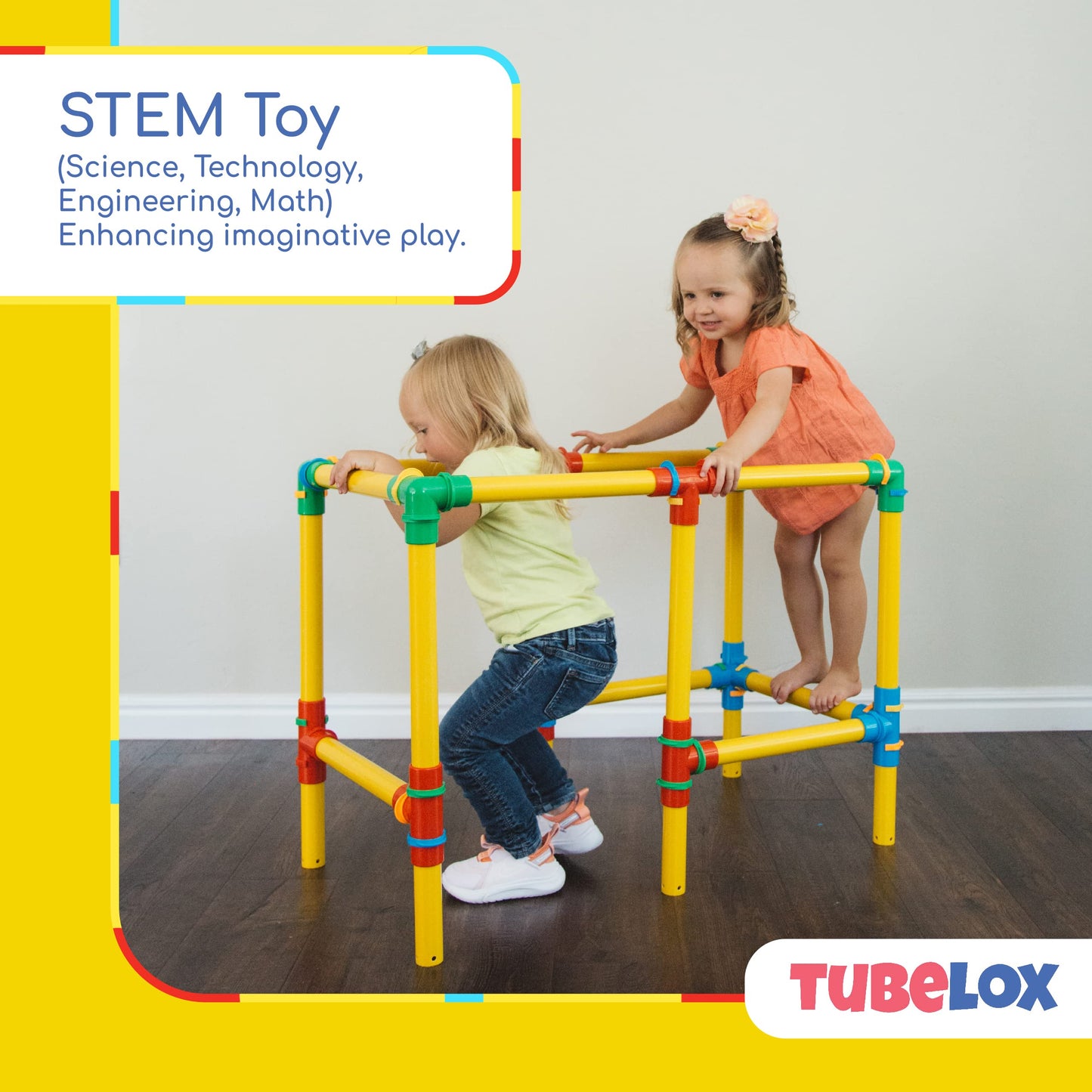 Tubelox Deluxe Building Set - The Ultimate Kids Stem Toy Set - Create Anything - Supports Kids Weight For Endless Possibilities | 220 Piece Set