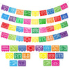 4 Packs Mexican Party Banner 60 Feet Fiesta Plastic Papel Picado Banner Cinco de Mayo Dia De Los Muertos Decor Day of The Dead D