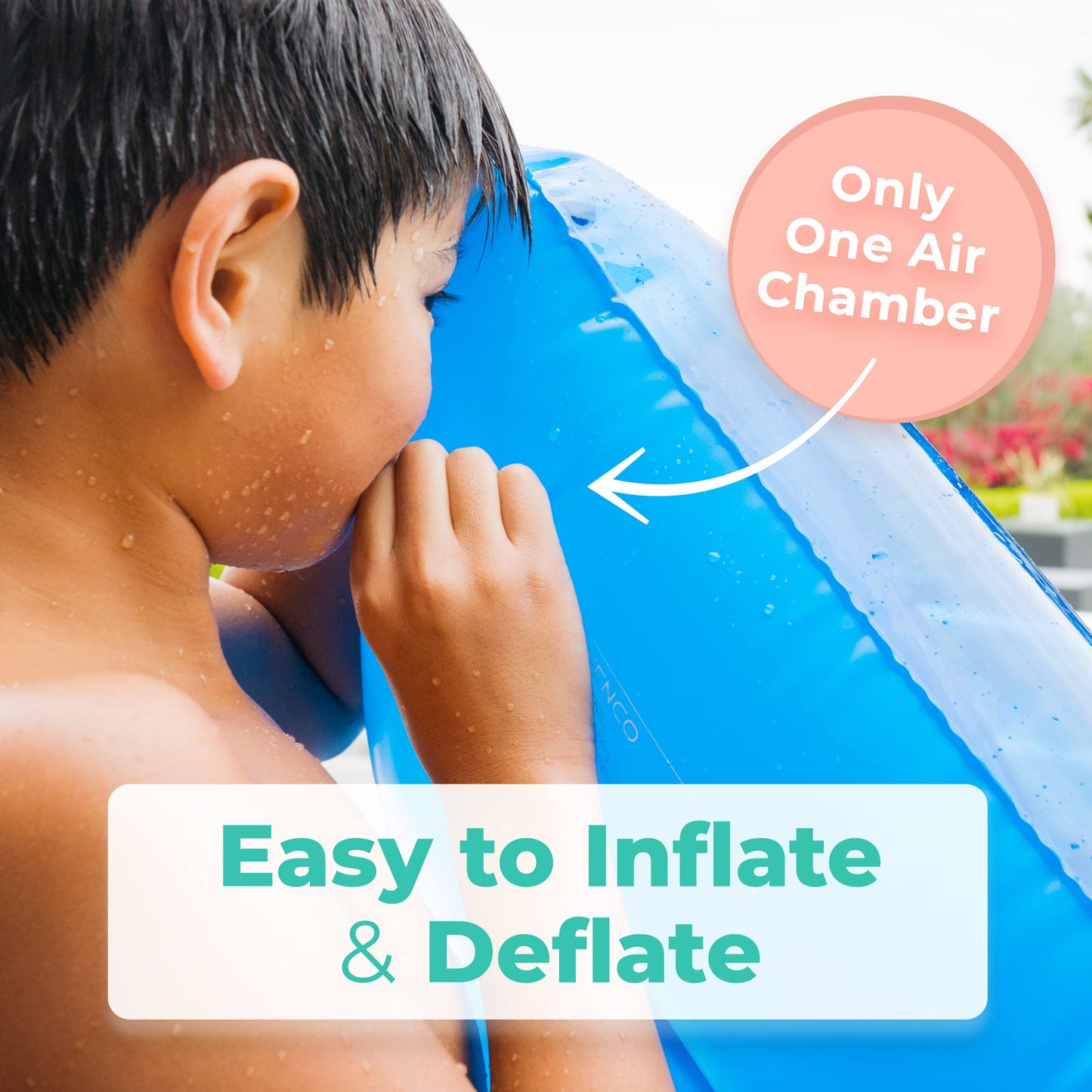 Greenco Giant Inflatable Double Mattress Pool Lounger Float, 78 Inch Blue Swimming Pool Float With Pillow Headrest For Pool Or Lake, Swimming Pool Party Lounge Raft
