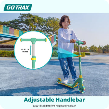 Gotrax K03 Kick Scooter For Kids, 5'' Led Lighted Wheels And Adjustable Handlebars, Lightweight Design And Anti-Slip Deck, Max L