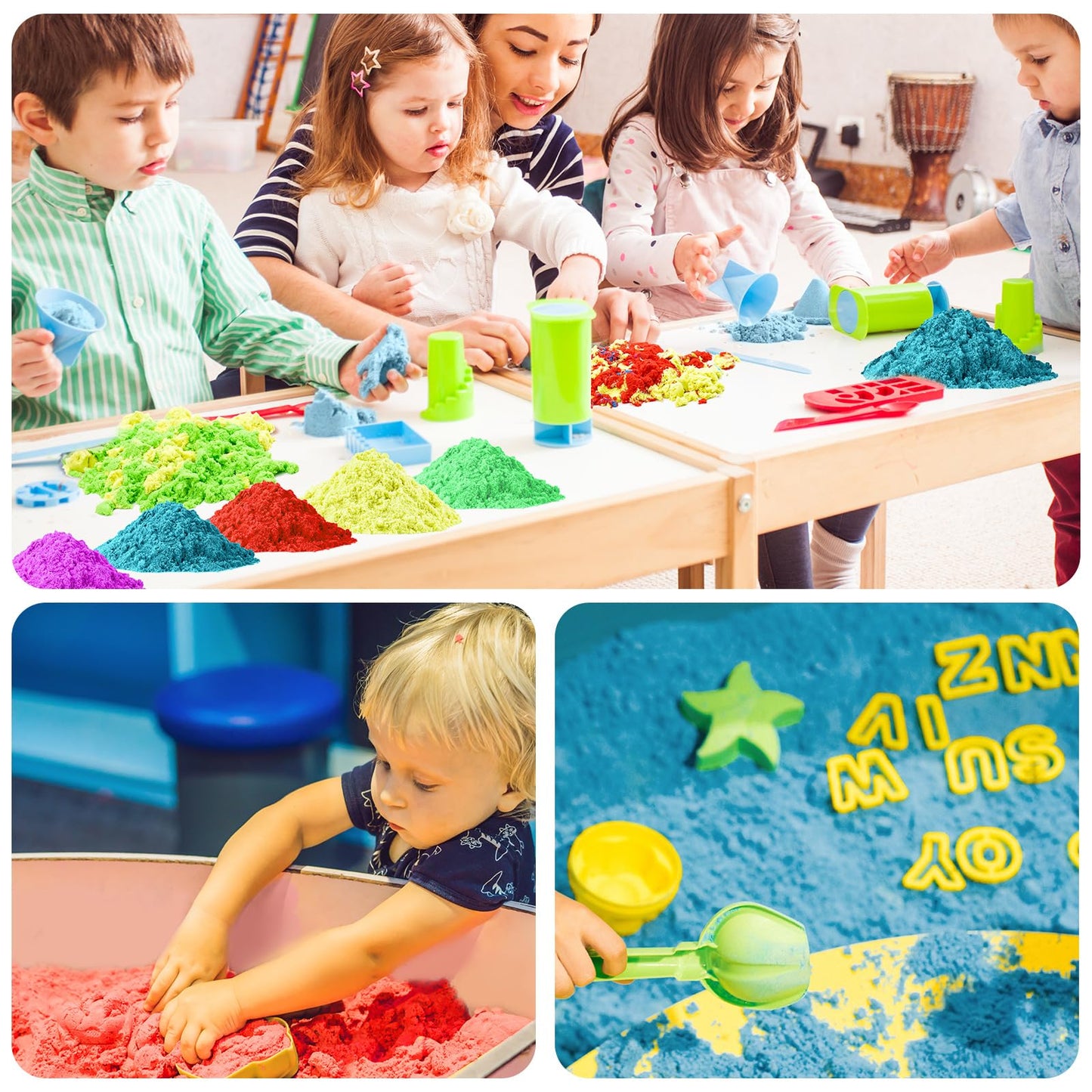 NiToy FlexiSand 11 lbs Moldable Self-Sticking Sand, Never Dries Out Fun for 3 Years and Up Kids Bulk Refill for Sensory Sand Box