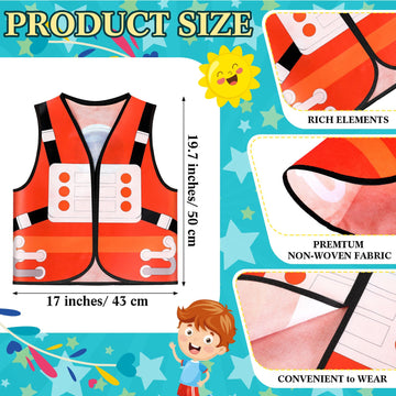 Geyoga 24 Pcs Kids Community Helper Dress Up Vest Career Cosplay Cloth Toddlers Occupation Pretend Play Costume