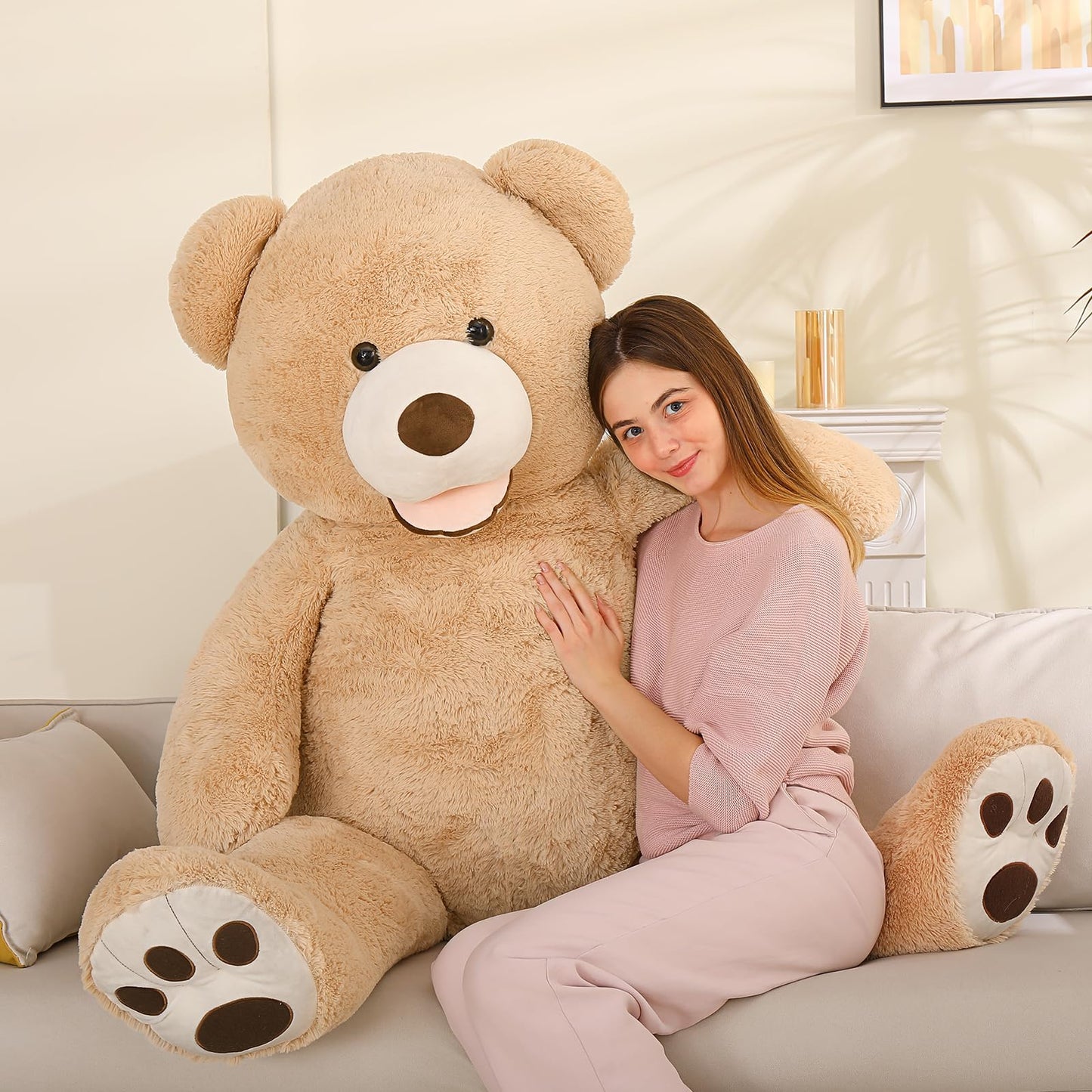 Maogolan Giant Teddy Bear 5 Feet Stuffed Animal, Brown Valentines Big Teddy Bear Plush For Girlfriend Boyfriend, Soft And Fluffy Life Size Teddy Bear Gift For Baby Shower
