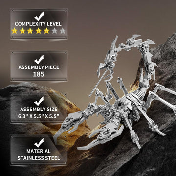 Oworld 3D Metal Model Kits, Mechanical 3D Metal Puzzles For Adults, Steel Warcraft Collection Diy Animal Brain Teasers Simple 3D