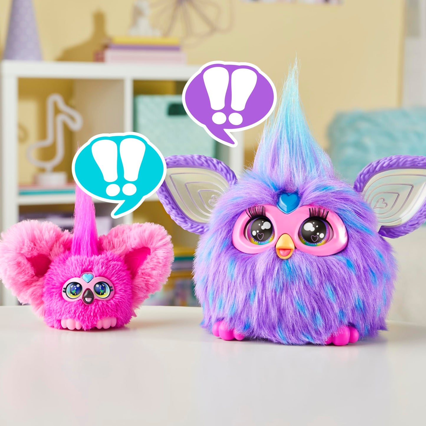 Furby Furblets Flo-Flo Mini Friend, Electronic Plush Toys For Girls & Boys 6+, Pink Flamingo, Speaks Furbish & Plays Music, Seri