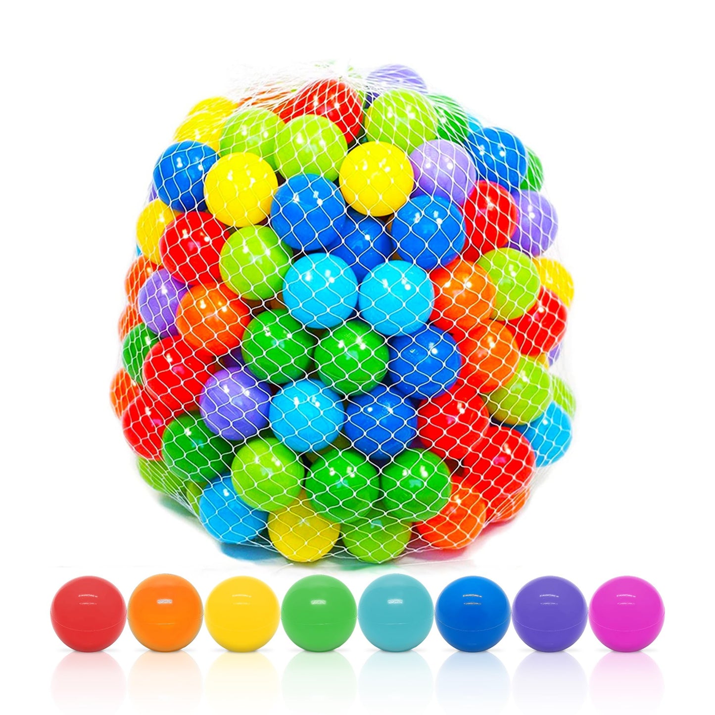 Playz Soft Plastic Mini Ball Pit Balls 500 Count - W/ 8 Vibrant Colors - Crush Proof, No Sharp Edges, Non Toxic, Phthalate & Bpa Free For Baby Toddler Ball Pit, Play Tents & Tunnels Indoor & Outdoor