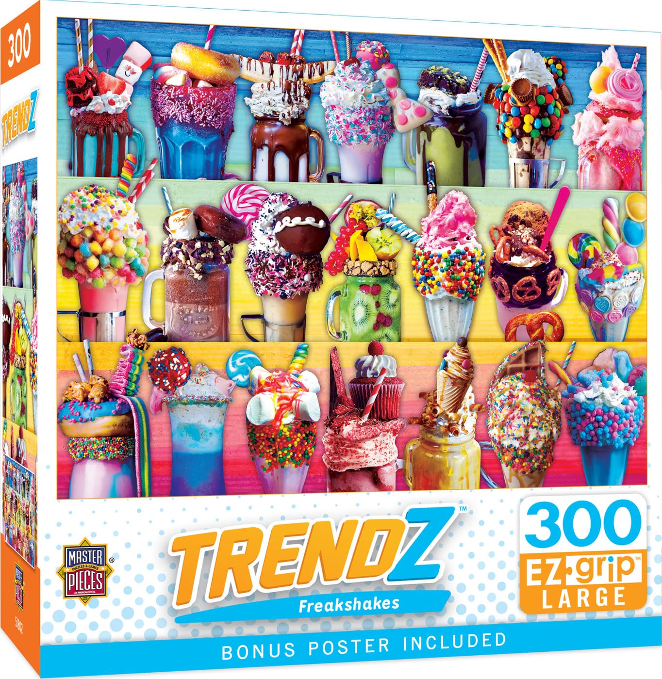 Masterpieces Trendz - Freakshakes 300Pc Ezgrip Puzzle Multicolor, 18'' X 24''