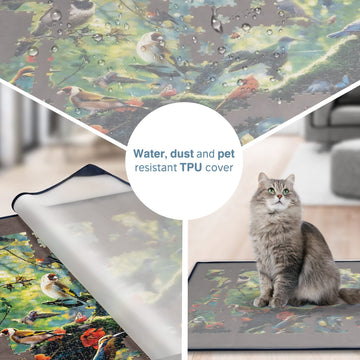 Tektalk Portable Jigsaw Puzzle Mat - Non-Slip Gray Surface, Up to 1500 Pieces, Model WGPTB010