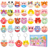 Goldge Assorted 32 Pack Squishy Donut Keychains & Critter-Shaped Toys - Colorful And Fun Party Favors, Goodie Bag & Pinata Stuff