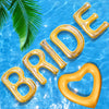 Junkin Bachelorette Pool Floats 20 Inch Rose Gold Heart Float And 5 Inflatable Bride Letter Pool For Party Decoration Summer Swi