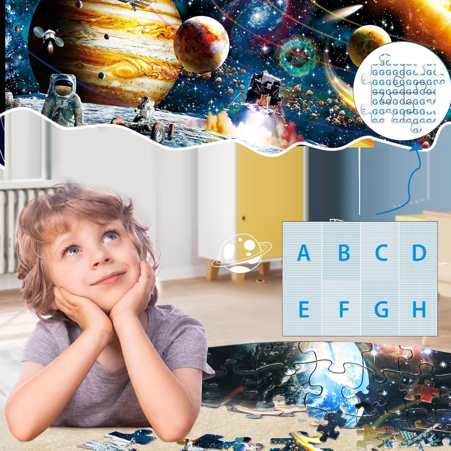 Diiopoty Puzzles For Adults Jigsaw 500 Piece Space Traveler Solar System Exploration Galaxy Outer Astronaut For Family Fun Games