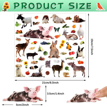 800 Pieces Jungle Animal Stickers Realistic Zoo Animal Stickers Safari Animal Stickers Sea Animal Stickers For Water Bottle Scrapbook Class Rewards Sea Animal Party Supplies (Farm Animal)