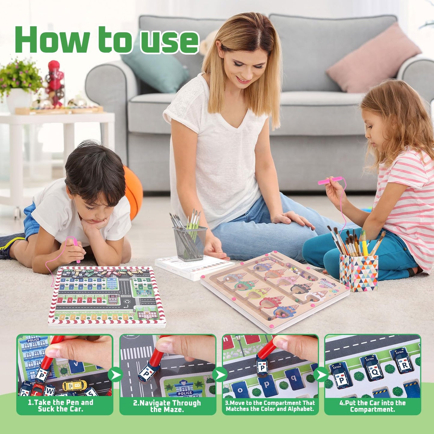 Montessori Toys, Magnetic Color And Number Maze Toddler Puzzles, Magnetic Letters Puzzle Board, Double Sided Wooden Magnet Game Montessori Busy Board, Educational Toys Learning Toys For Toddlers 3-6