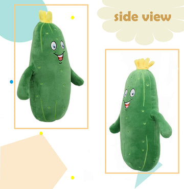 BABOLI Cucumber Plush Toy - Adorable 12" Green Pickle Stuffed Animal with Smile Face, Polyester Material, Perfect Gift for Pickle Lovers