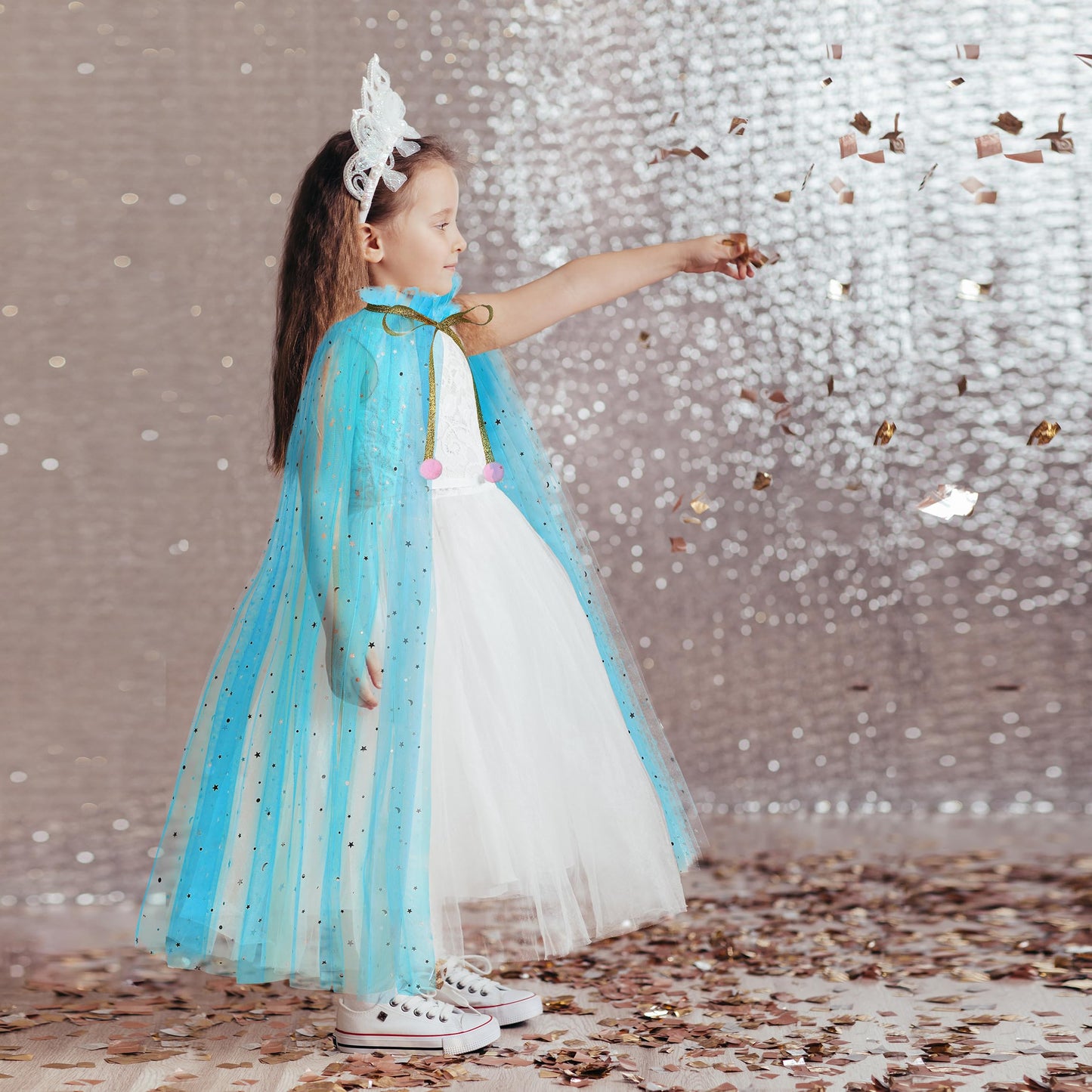 Relarliya Princess Cape Set For Little Girl Dress Up,11Pcs Princess Cape Cosplay Christmas Halloween Birthday Gift 3-8Y