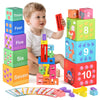 DICROON Wooden Number Building Blocks & Stacking Toys for Toddlers 3+ Years Old, Digital Building Blocks, 1-10 Digital Blocks To