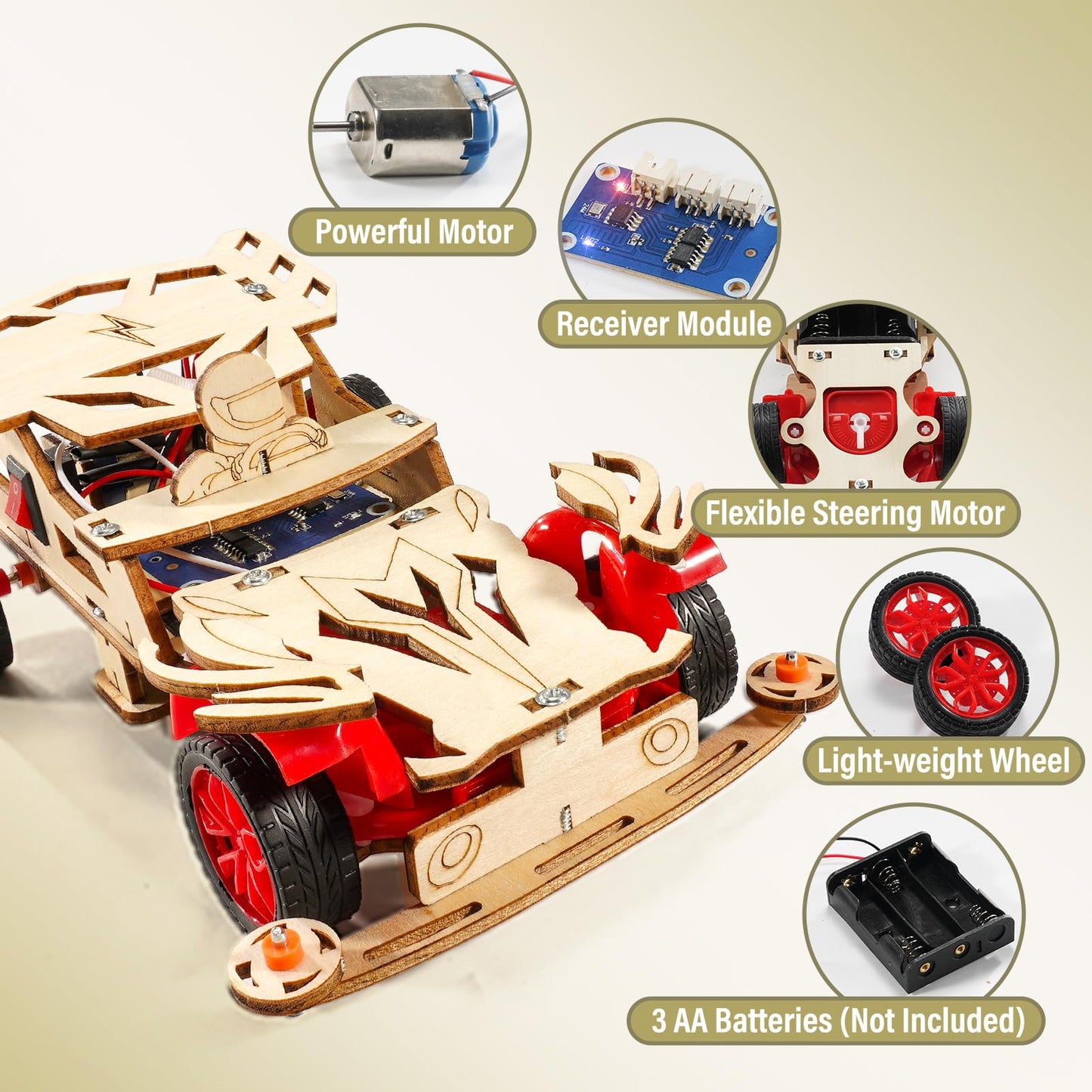 Stem Kits For Kids Ages 8-10, Remote Control Car Model Building Kit For Boys 8-12, Wooden 3D Puzzles 8-13, Wood Science Crafts P